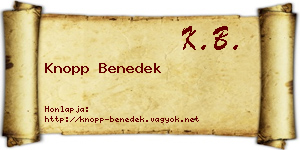 Knopp Benedek névjegykártya