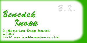 benedek knopp business card